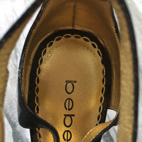 bebe clear lucite heel brown wedges size 7 - Picture 6 of 6